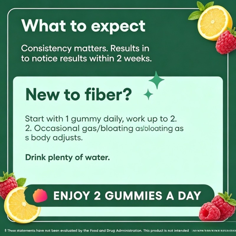 NEW Choice Fiber Gummies for Digestive Health & Regularity – Raspberry Flavor gallery