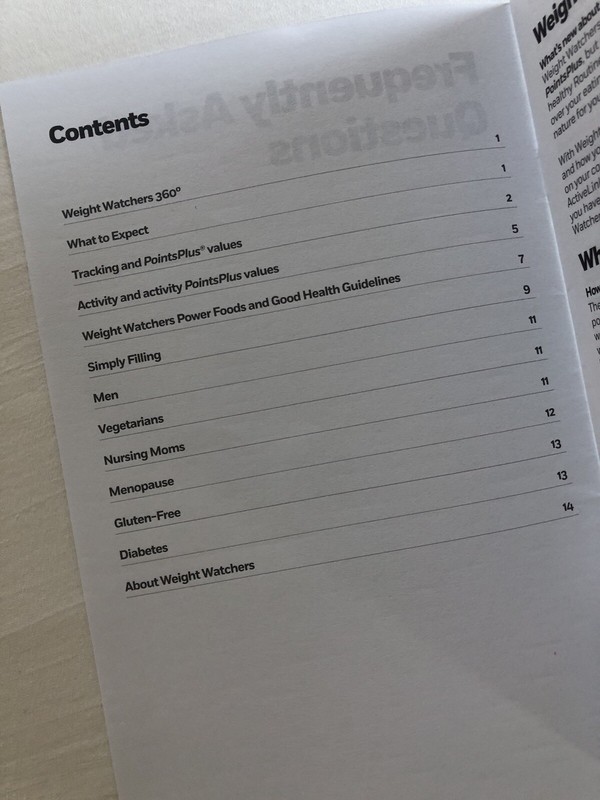 Weight Watchers 360POINTS PLUS PROGRAM WW FAQ Frequently Asked Questions Booklet gallery