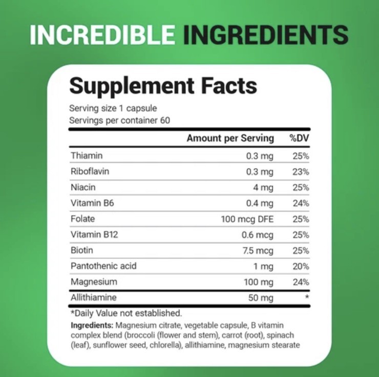 Dr. Berg Natural Vitamin B1 B6 B12 Complex - Allithiamine B1...exp 04/2026 gallery