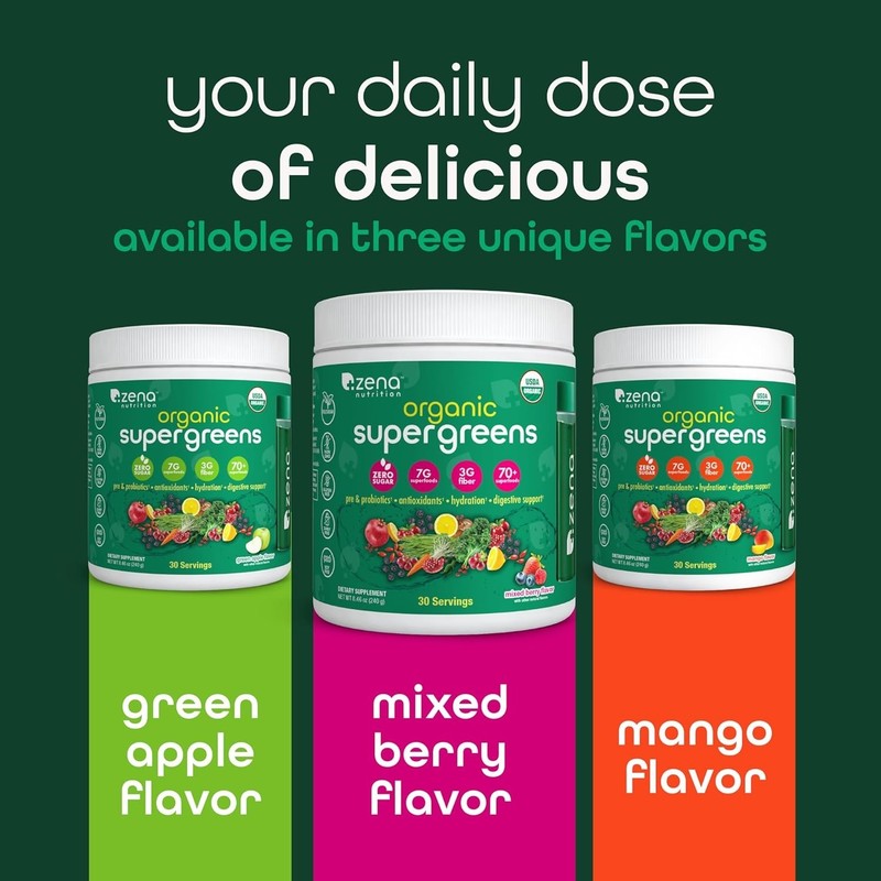 Organic Super Greens Powder, 70+ Superfoods, 0 Sugar, 3G Fiber, Spirulina, Ch... gallery