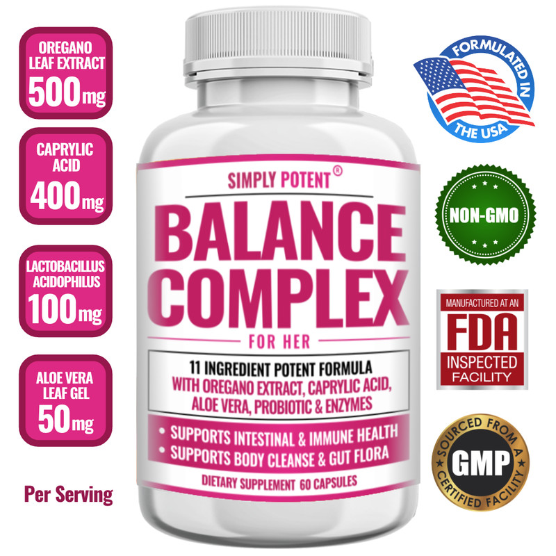 Balance Complex for Women – Promotes Vaginal Health & Yeast Balance | 60 Caps