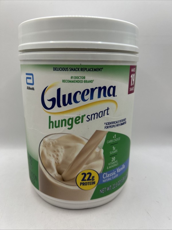 Glucerna Hunger Smart Powder Vanilla 22g Protein 22.3Oz – 19 Shakes BB 06/2027