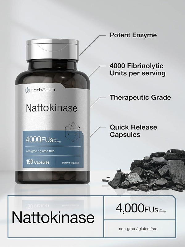 Nattokinase 4000 FU Enzyme Heart Health Circulatory Normal Blood Flow, 150 Caps gallery