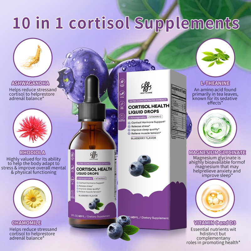 1-6x Cortisol Support Liquid Drop w/ Magnesium Ashwagandha +Vitamin C&D3 2oz gallery
