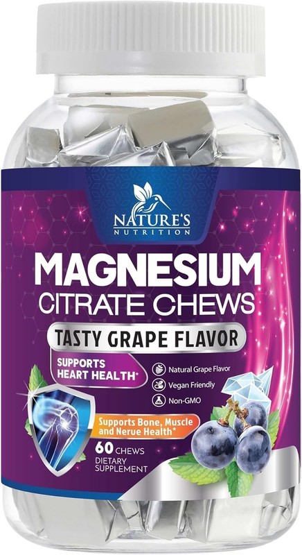Magnesium Citrate Gummies 60 Count Grape Flavor Vegan Relaxation Calm Support gallery