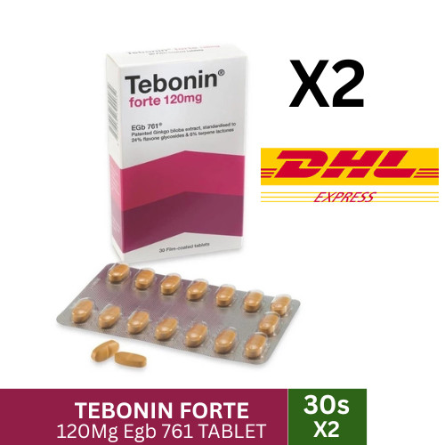 2 Boxes Tebonin Forte 120mg EGb 761 Ginkgo Biloba Extract Supplement 30 Tablets
