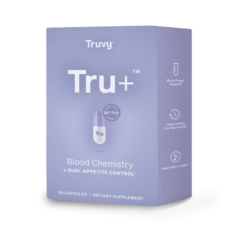 Tru+ Dual Appetite Suppressant for Weight Loss – 56 Capsules – Blood Chemistry
