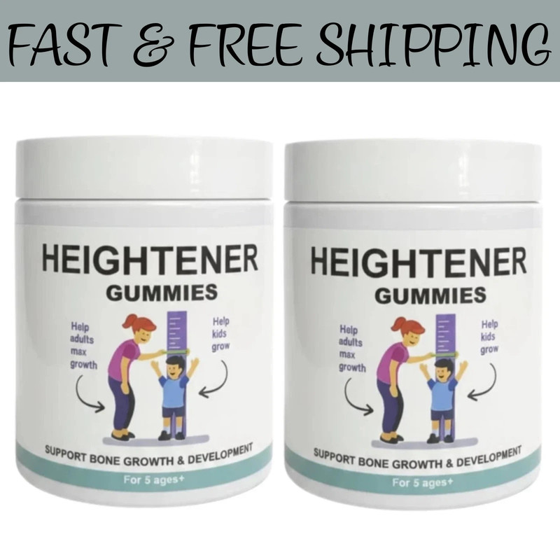 New Heightener Gummies - Natural Height Growth Supplement for Kids, Teens 2 Pack