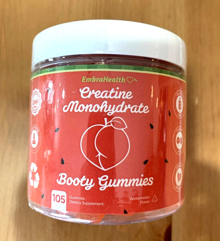 EmbraHealth Creatine Monohydrade 105 Booty Gummies Watermelon Flavor