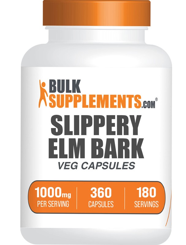 BulkSupplements Slippery Elm Bark Capsules – 1000mg per Serving – 360 Capsules