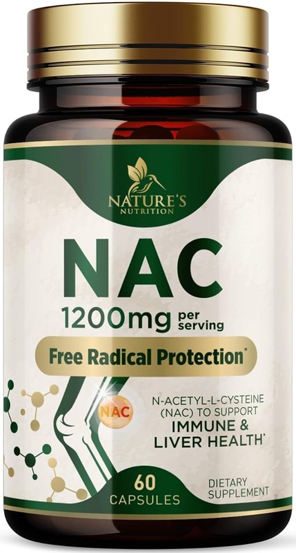 NAC Supplements N-Acetyl L-Cysteine (NAC) 1200 mg, For Lung Immune Liver Health