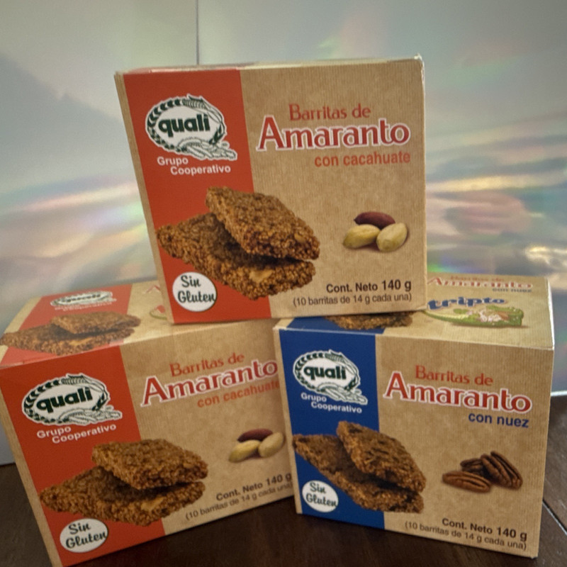 Quali Gluten-Free Amaranth Energy Bars 140 g Peanut & Walnut Flavors