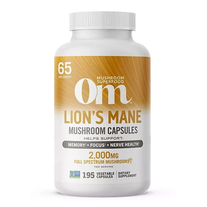 Om Mushroom Superfood Lion’s Mane Capsules, 195 ct.