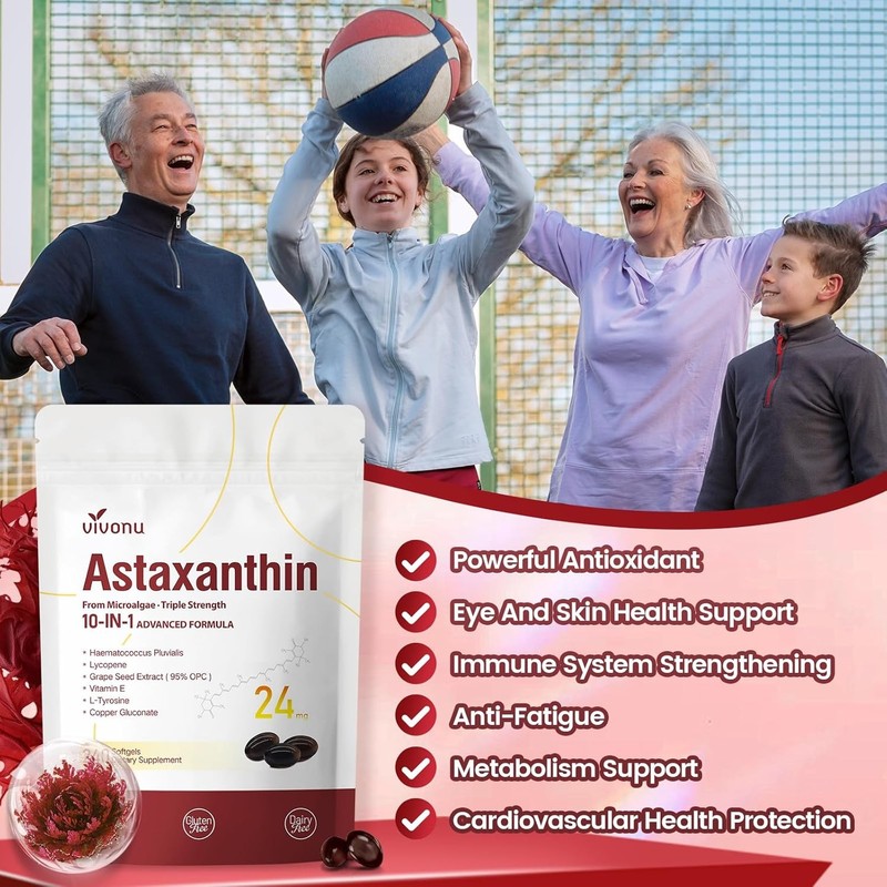 10 in 1 Astaxanthin Supplements 24Mg, 4 Month Supply, Astaxantina Antioxidant fr gallery