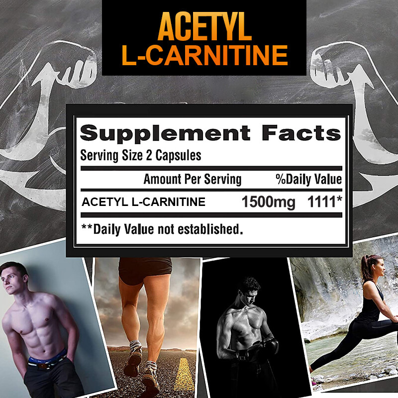 Acetyl L-Carnitine 1500mg, 240 Capsules, Brain Health, Energy Support Fat Burner gallery