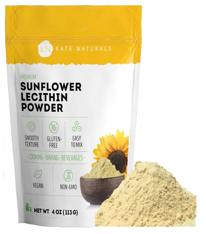 Kate Naturals Sunflower Lecithin Powder for Baking Bread Gummies Cooking 4oz …