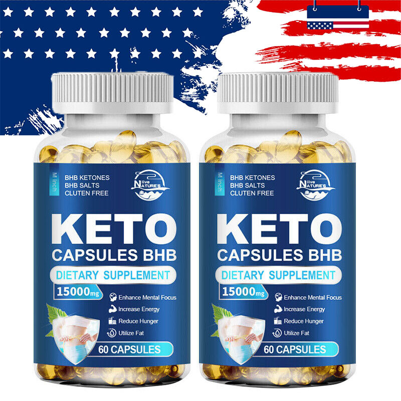 Keto Capsules 2*60pcs BHB Salts Fat Burner Ketosis Accelerator & Energy Support