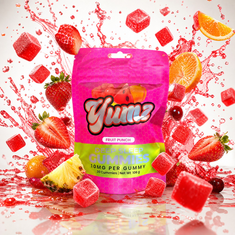 Hemp-Seed Oil – Fruit Punch – Gummies – Vegan – Made in USA – 30CT – YUMZ