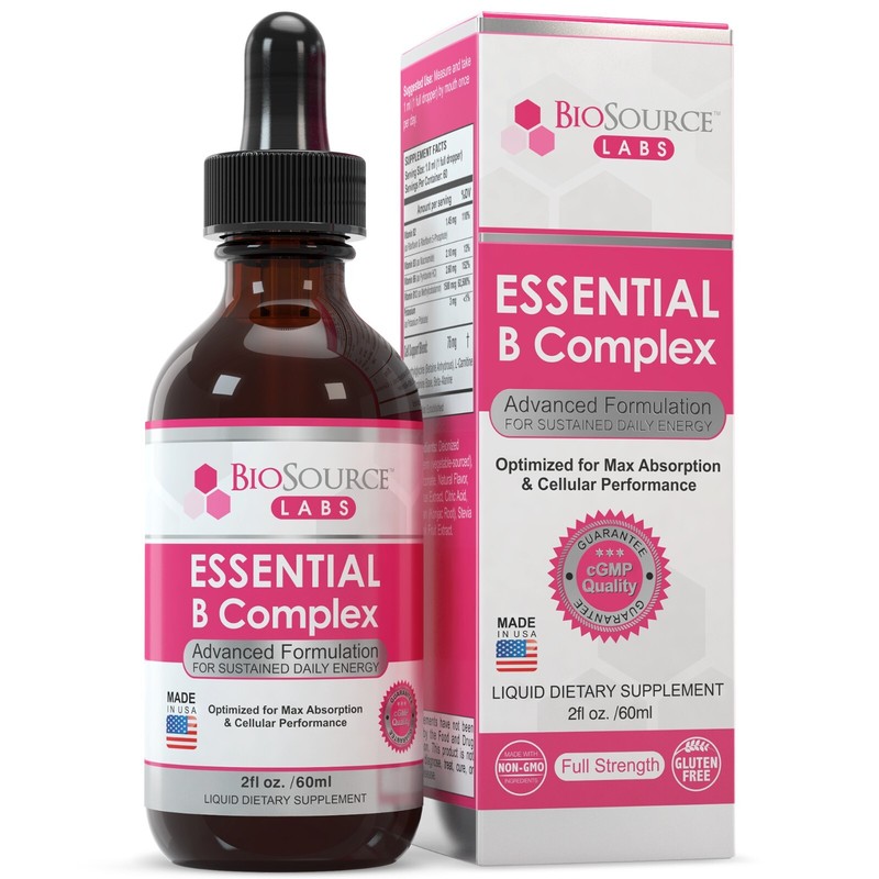 Essential B Complex – Vegan Vitamin B-Complex Sublingual Liquid Drops (2oz/60ml)