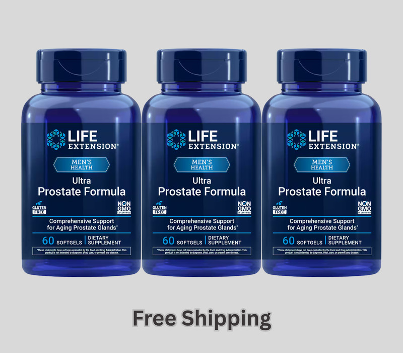 3X Life Extension Ultra Prostate Formula (60 softgels) – New & Free Shipping