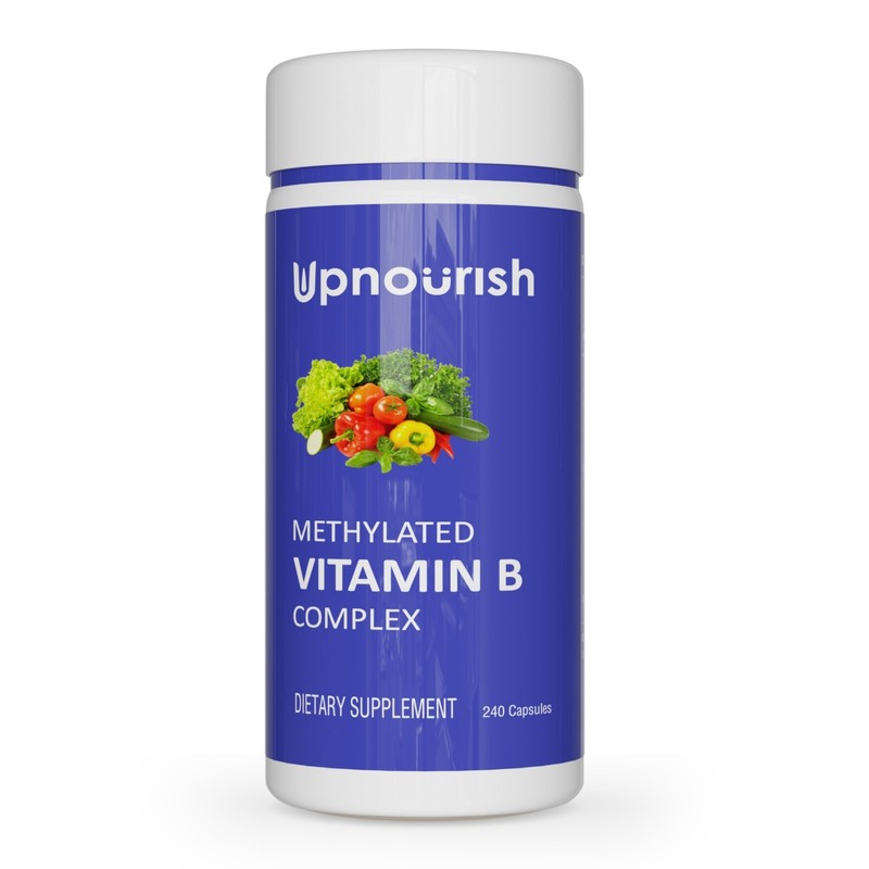 UpNourish Methylated B Complex Vitamins for Women and Men, 240 Veggies Capsules