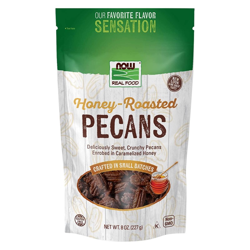 NOW FOODS Honey-Roasted Pecans 8 oz
