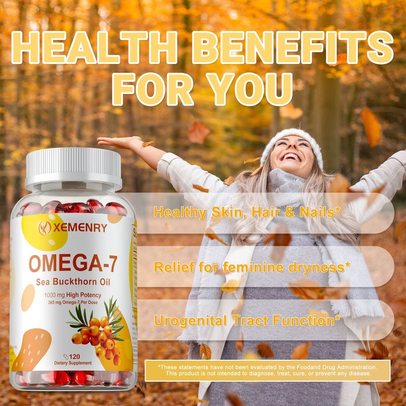 Omega-7 1590mg -Sea Buckthorn Oil - for Hair, Skin, Nail & Cardiovascular Health gallery