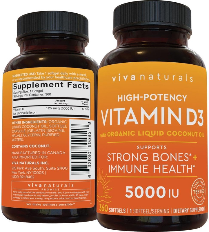 Vitamin D3 5000 IU Softgels - 360 Count 125 Mcg Softgel, Essential D3 Vitamin, S gallery
