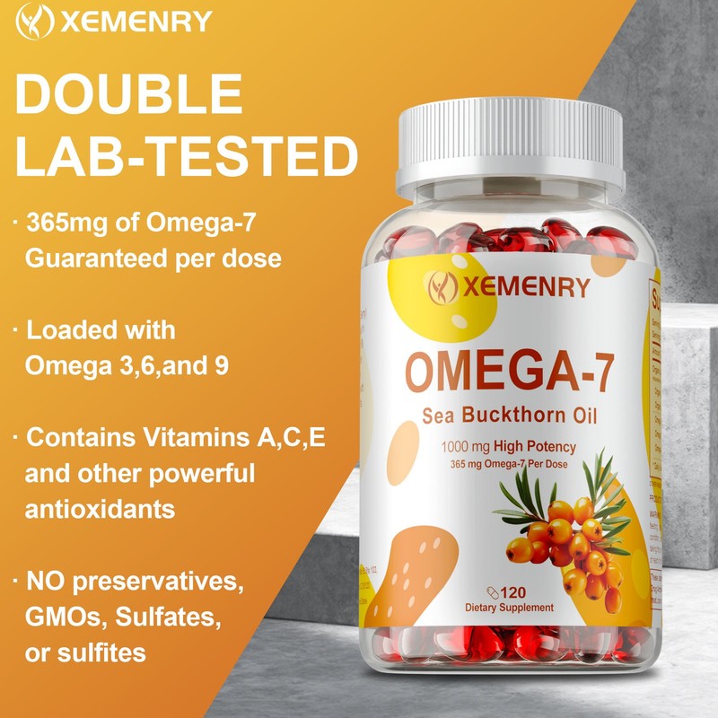 Omega-7 1590mg -Sea Buckthorn Oil - for Hair, Skin, Nail & Cardiovascular Health gallery