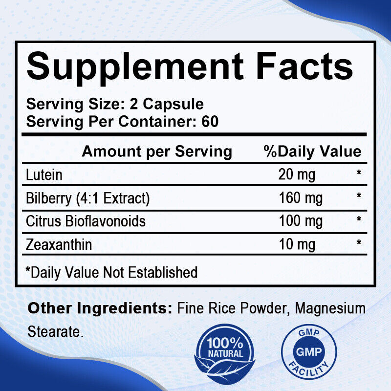 Lutein and Zeaxanthin, Eye Health Supplement 120 Capsules Promote Healthy Eye gallery