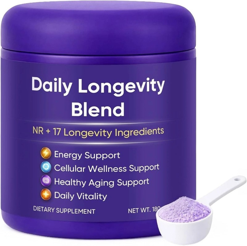 Daily Longevity Blend Powder NR + 17 Ingredients Energy & Cellular Support 180g