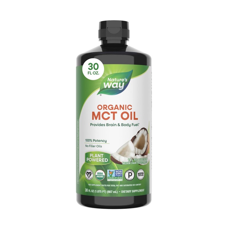 Nature's Way Organic MCT Oil, Brain and Body Fuel*, 30 Fl Oz (Pack of 1)