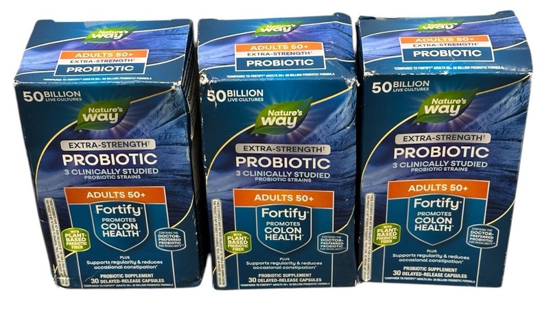Nature's Way Fortify 50+ Probiotic 30Ct Extra Strength Exp 08/2026 3 Boxes
