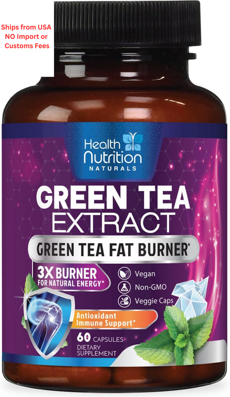 Green Tea Extract Capsules – Standardized 45% EGCG & 98% 60 Count (Pack of 1)