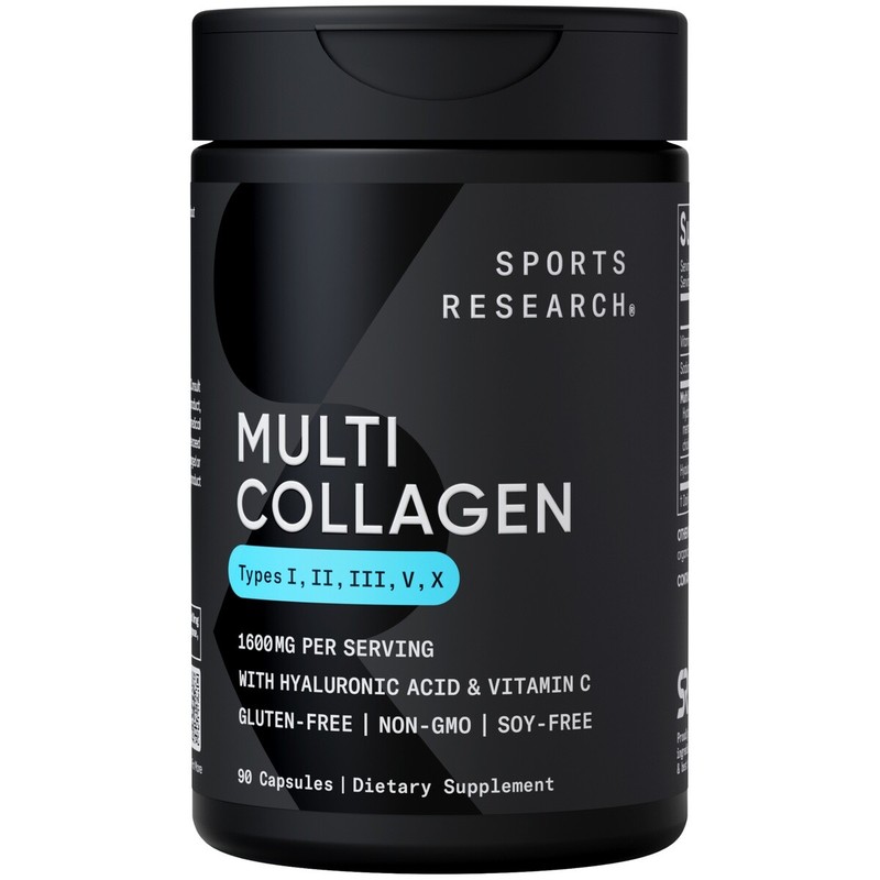 Multi Collagen (Type I, II, III, V, X) + Hyaluronic Acid + Vit. C (90 Capsules)