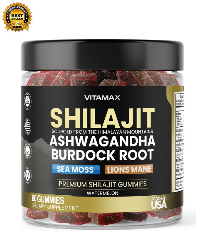 Pure Shilajit Gummies, Sea Moss, Ashwagandha, 105+ Trace Minerals – Organic Burd