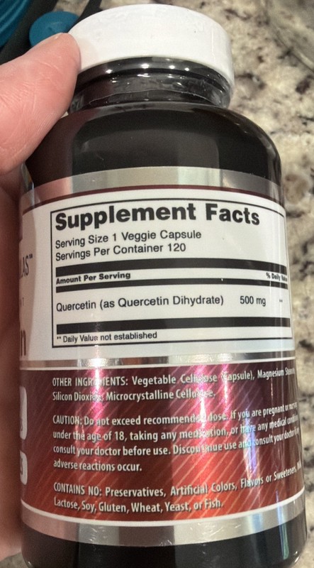 Amazing Nutrition Quercetin Dietary Supplement - 500 Mg, 120 Capsules gallery