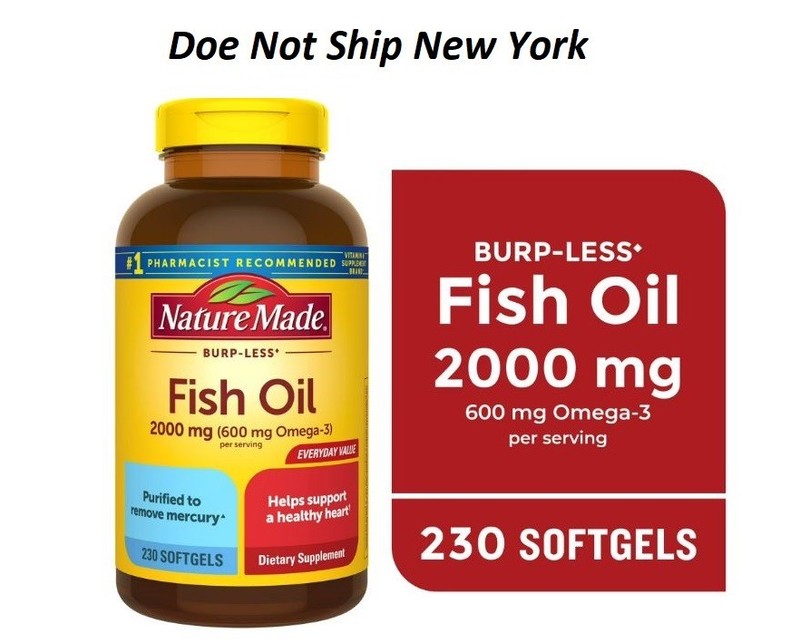 Nature Made Burp-Less Fish Oil 2000 Mg per Serving Softgels, 230 Count ✅✅✅