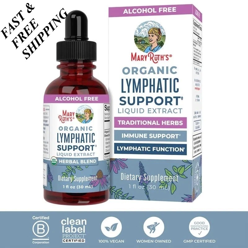 2 BOTTLES- Mary Ruth’s Organic Lymphatic Support Liquid Extract,Alcohol Free30mL