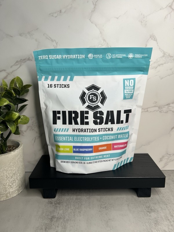Fire Salt Electrolyte Powder Hydration Sticks Coconut Water Zero Sugar 16 Ct