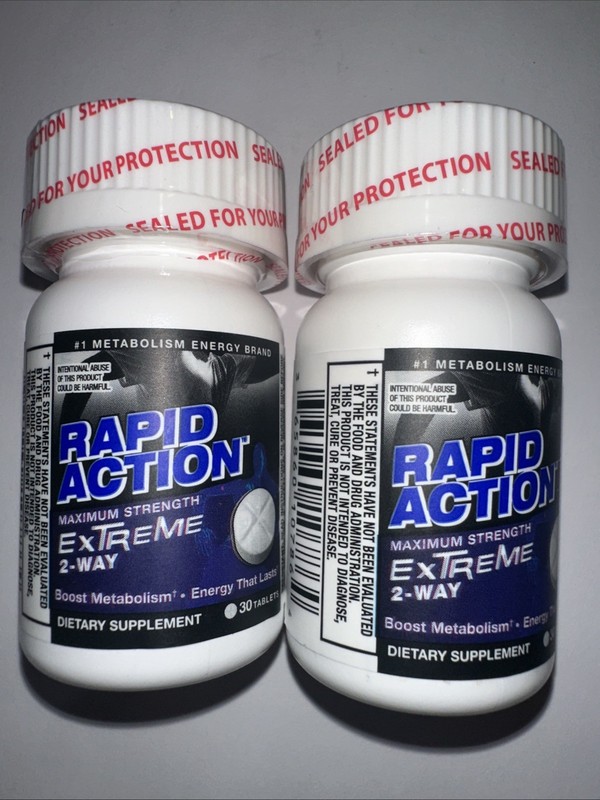 Rapid Action Extreme 2 Way Energy FOCUS MOOD Boost 2 SEALED 30ct Bottles 60 Tabs