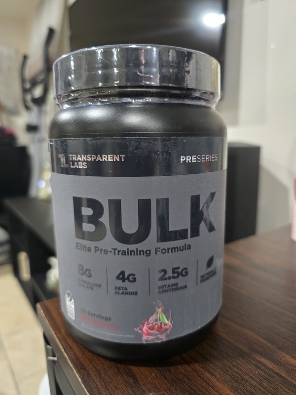 Transparent Labs Bulk Black Pre Workout Sugar Free Preworkout Black Cherry..