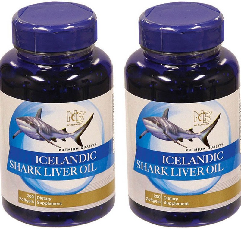 2 bottles Icelandic Shark Liver Oil 500mg 200 softgels x 2=400 softgels