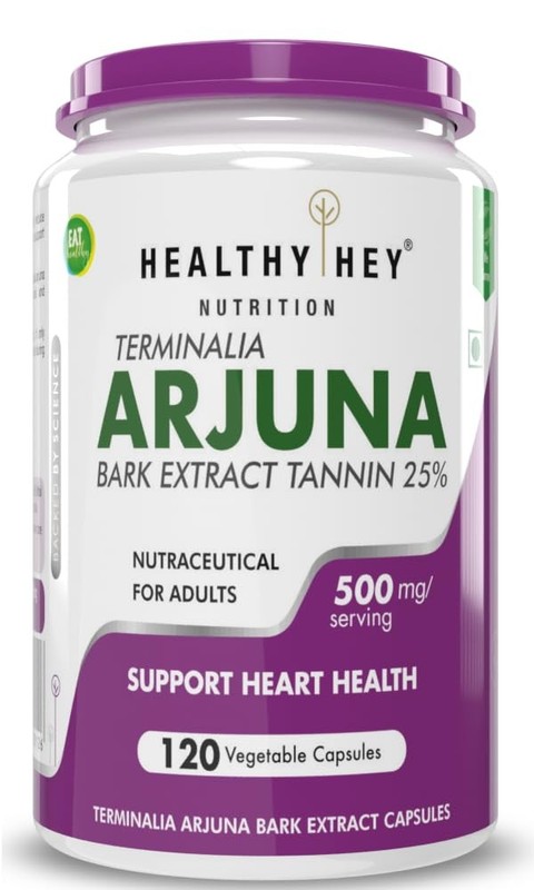 HealthyHey Nutrition Terminalia Arjuna Bark Extract Tannin 120 Capsules