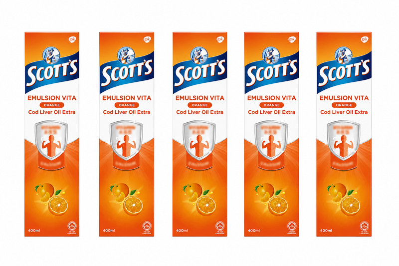 5x Scott’s Emulsion Cod Liver Oil Orange 400ml Vitamins A & D – DHL Express