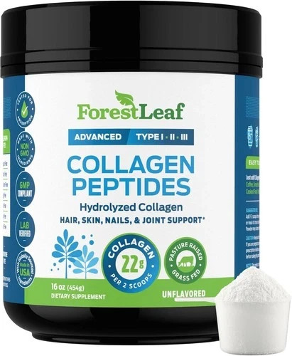 ForestLeaf Collagen Peptides Powder Unflavored – 16 oz exp 12/27