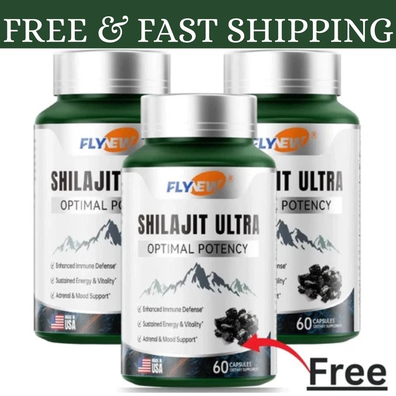 3 Pack Flynew Shilajit Ultra Optimal Potency, Shilajit Extract with L-Arginine