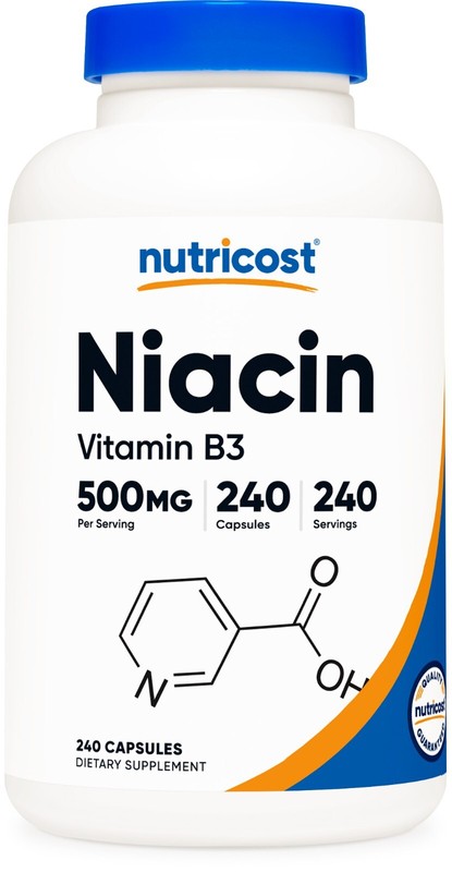 Nutricost Niacin (Vitamin B3) 500mg, 240 Caps – Gluten Free and Non-GMO