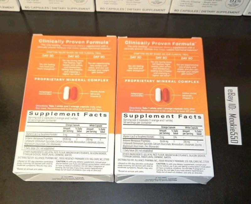 EXP 03/2026+! 2 Box Lot Amberen Menopause Relief 120 Capsules! (60ct Per Box) gallery