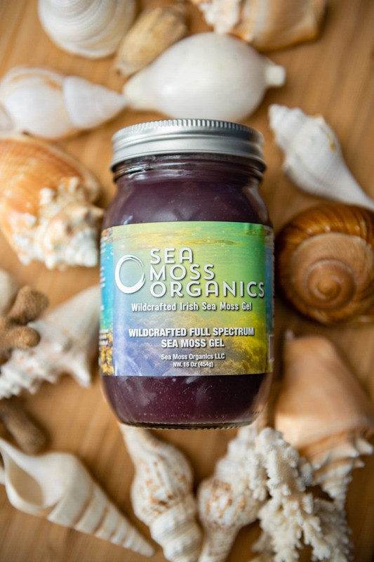 Ocean Wildcrafted Full Spectrum Sea moss 16 oz glass jar. gallery